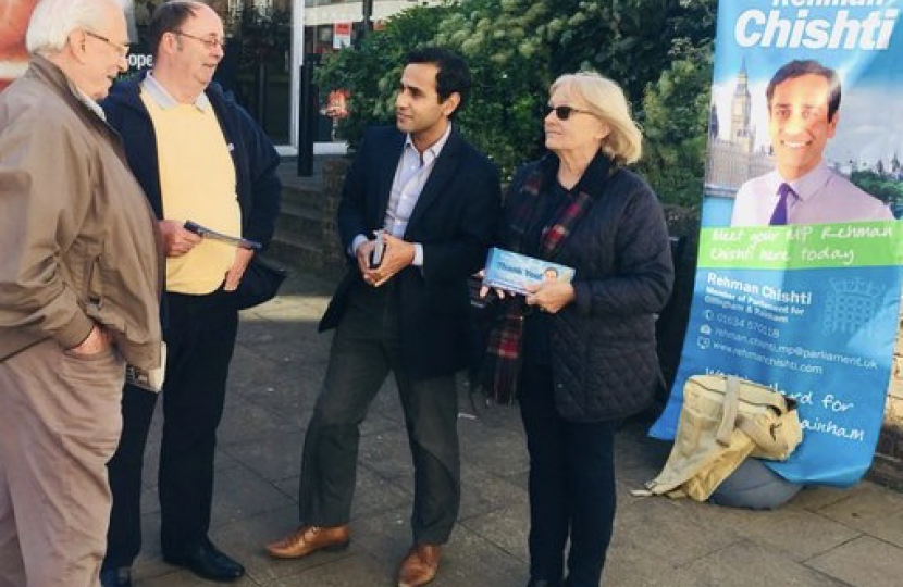 Councillors for Rainham Central Barry Kemp, Rehman Chishti M.P. and Jan Aldous out and about listening to the views of local residents and taking up matters on their behalf