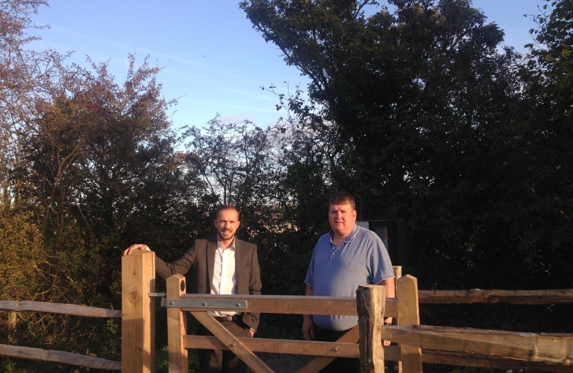 Cllrs. Fearn and Joy at the new gate