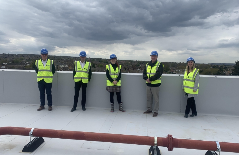 A photo of Councillor Potter on the roof of Leigh Academy