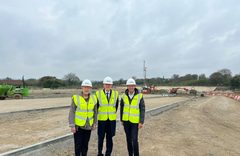 Cllr Iles, Nick Gibb MP, Cllr Potter at the Maritime School site