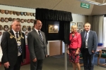 The Mayor, Councillor Kemp, Councillor O'Brien's Wife and Leader Alan Jarrett unveil commemorative plaque for the late Councillor O'Brien