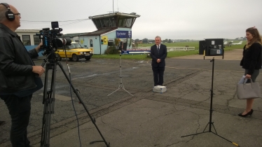 Leader Alan Jarrett Filming at Rochester Airport