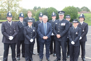 Leader Alan Jarrett, pictured with the Chief Constable, Kent's Police and Crime Commissioner and some of the new Police recruits
