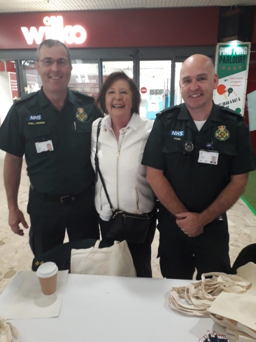 Councillor Jane Chitty pictured meeting with some of the exhibitors